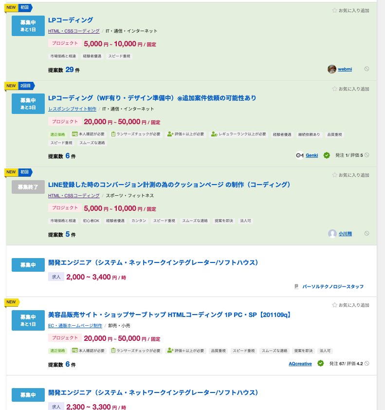 HTMLを使った仕事
