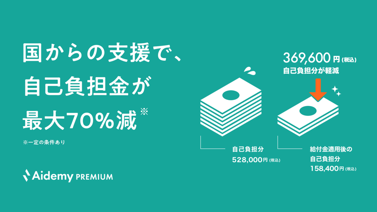 Aidemyの教育訓練給付金