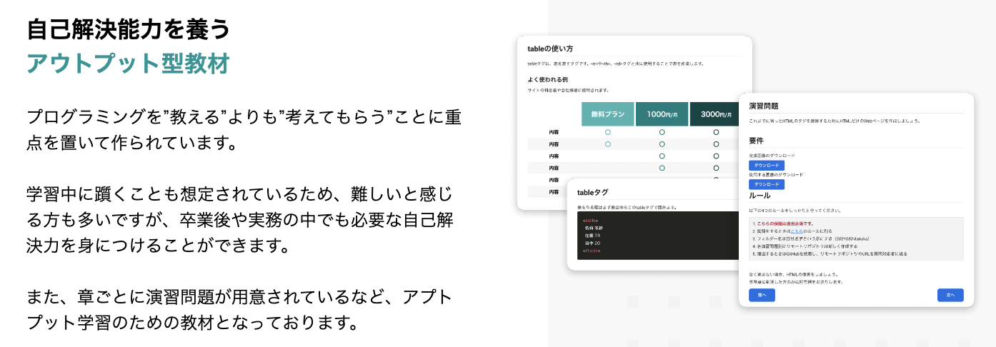 自己解決能力を養う アウトプット型教材
