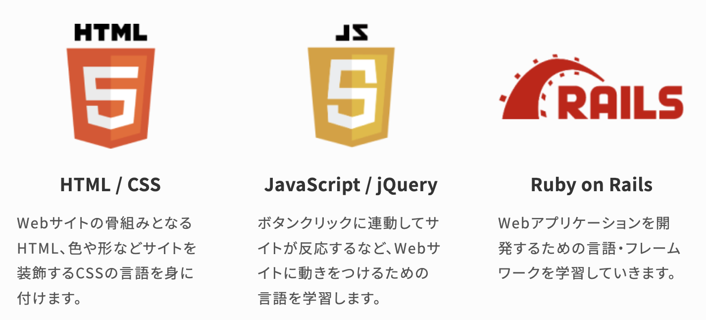 デイトラ Webアプリ開発コースの学習内容